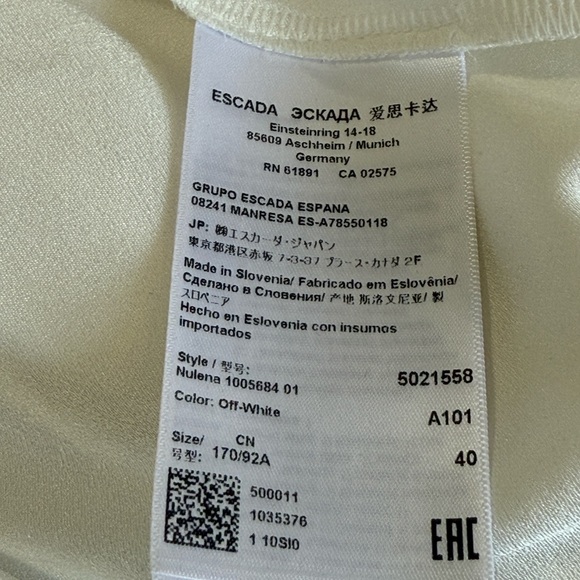 Escada Cream Blouse - Picture 7 of 8
